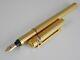Cartier Must Gold Plated Pinstripe Fountain Pen F Free Shipping Worldwide
