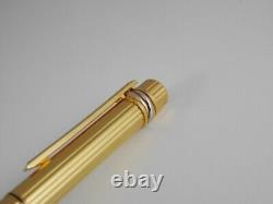 Cartier must Gold Plated Pinstripe Fountain Pen F FREE SHIPPING WORLDWIDE