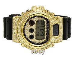 Casio Mens G Shock 6900 Yellow Gold Plated S. Steel Genuine Diamond Watch 3.0 Ct