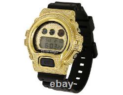 Casio Mens G Shock 6900 Yellow Gold Plated S. Steel Genuine Diamond Watch 3.0 Ct