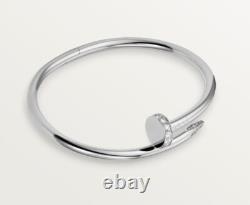 Catier Juste un Clou Bracelet White Gold Plated Diamond Full With Original Box