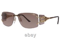 Cazal 9095 002 Sunglasses Gold Plated/Brown Gradient Lenses Rectangle Shape 59mm