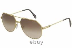 Cazal Legends Men's 724/3 001 Gold Plated/Brown Retro Pilot Sunglasses 61mm
