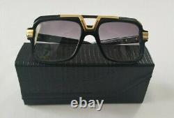 Cazal Legends Mod. 664/3 Col. 001 Gloss Black 18k Gold Plated Sunglasses Germany