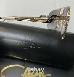 Cazal Mod. 9083 Col. 001 Black Gold Plated Aviator Sunglasses Made In Germany