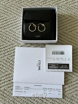 Celine Knot Hoop Earrings Yellow Gold Plated Brand New Never Worn