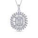 Certified 1.14ct Baguette Natural Diamond Women's Pendant 14k White Gold Plated