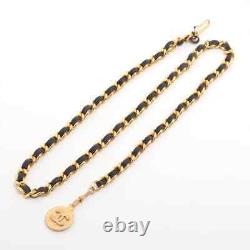 Chanel COCO Mark Chain Belt Gold Plated x Leather Black x Gold