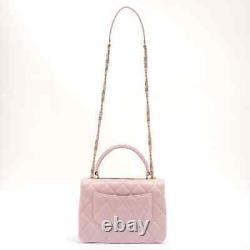 Chanel Trendy CC Lambskin 2WAY Handbag Plate Pink Gold Metal 31 Series A92236