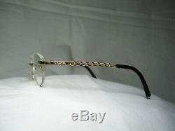 Chanel eyeglasses rimless oval round Gold plated Titanium frames vintage