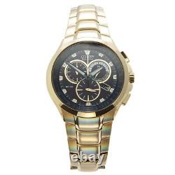 Citizen Men's Watch AT0902-59E Gold Plated Eco Drive Chronograph NEW