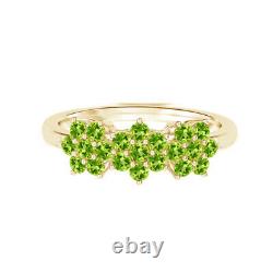 Cluster 2.10 Ctw Round Peridot 10K Yellow Gold Yellow Plated Promise Ring