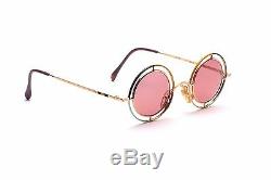 Colorful round sunglasses double rim by CASANOVA 24 KT Gold plated MTC-2 N64