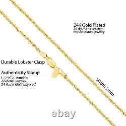 Cross Necklace 24k Gold Plated Cubic Zirconia Jesus Pendant Faith Religious Gift
