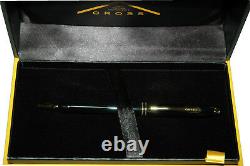 Cross Townsend, Black Lacquer, Ball Pen, with 23 Karat Gold Plated (572) Boxed