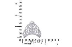 Crown Pendant Necklace Simulated Diamond 14K White Gold Plated Sterling Silver
