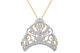 Crown Pendant Necklace Simulated Diamond 14k Yellow Gold Plated Sterling Silver
