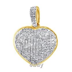 D VVS1 Diamond Heart Pendant 18k Yellow Gold Plated