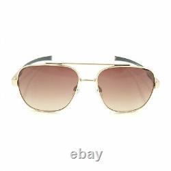 DUCATI Gold Plated Brown Metal Frame Pilot Luxury Sunglasses DA7023 400