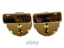 DUNHILL Gold Plated Round Logo Cufflinks Whale Back with Box