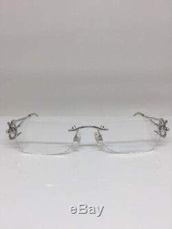 Daniel Swarovski Crystal Rimless Eyeglass Frame Pearls S220 23 KT Gold Plated GP