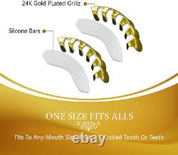 Diamond Grillz 24K Plated Gold For Mouth Top Bottom Hip Hop Teeth Grills For Tee