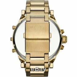 Diesel Mens DZ7333 DADDY 2.0 Black Dial Gold Metal Strap Chronograph Wrist Watch