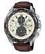 Efr-539l-7bv Casio Edifice Chronograph Ion Plated Bezel Brown Leather Band 100m