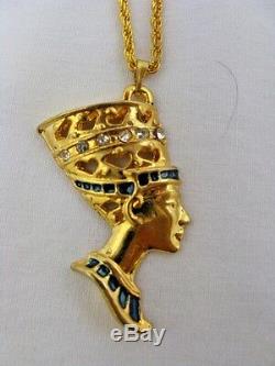 Egyptian Gold Plated Metal Queen Nefertiti Necklace Chain 1.5 Great Quality