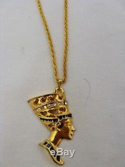 Egyptian Gold Plated Metal Queen Nefertiti Necklace Chain 1.5 Great Quality