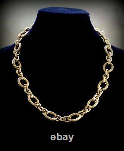 Elegant 18k Gold Plated Chunky Link Chain Heavy Choker Necklace Unisex Jewelry