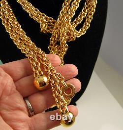 Estate Vintage PALOMA PICASSO Heavy Gold Plated Plated Chain Belt Necklace