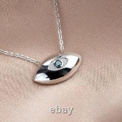 EvilEye Engagement BezelSet Pendant 14K White Gold Plated 2Ct Simulated Sapphire