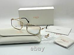 FRED Eyeglasses SQUARE Frame FG50001U 030 GOLD/ BLACK 57-18-140MM GOLD PLATED