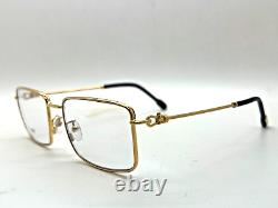 FRED Eyeglasses SQUARE Frame FG50001U 030 GOLD/ BLACK 57-18-140MM GOLD PLATED