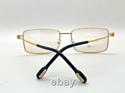 FRED Eyeglasses SQUARE Frame FG50001U 030 GOLD/ BLACK 57-18-140MM GOLD PLATED