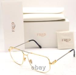 Fred Lunettes Fg 50013u 032 Gold Plated/silver Temple Authentic Eyeglasses 62-13