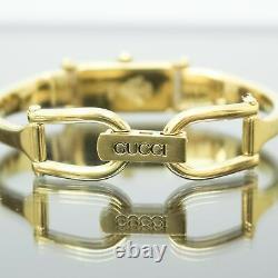 GUCCI 1500 Quartz Women's Watch Vintage Rectangle Gold Plated Swiss made