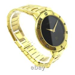 GUCCI 3300M Quartz Men's Wristwatch Watch Gold-plated Authentic 36856