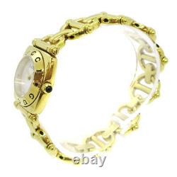 GUCCI 6400L Ladies Quartz Wristwatch Watch Gold plated 0089773 31195