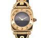 Gucci 6400l Black Dial Gold Plated Quartz Ladies Watch G#102825