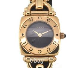 GUCCI 6400L black Dial Gold Plated Quartz Ladies Watch G#102825