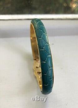 GUCCI Bracelet Vintage, Snakeskin 24 KT. Gold-Plated, Turquoise in color