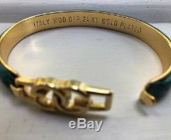 GUCCI Bracelet Vintage, Snakeskin 24 KT. Gold-Plated, Turquoise in color