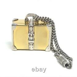 GUCCI Old Gucci Trunk Bag Charm Key Holder Gold Plated / Metal Silver x Gold