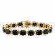 Genuine Black Onyx 14k Gold-plated Tennis Bracelet 7.5