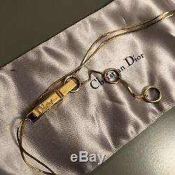 Genuine Christian Dior gold plated clip logo chain metal belt / Necklace