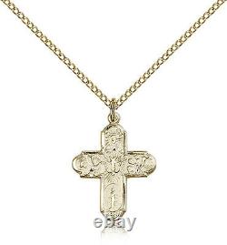 Gold Filled Four Way Cross Necklace For Women On 18 Chain 30 Day Money Bac