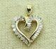 Gold Plated 925 Silver 3 Ct Baguette Simulated Diamond Love Heart Pendant