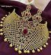 Gold Plated Bollywood Style Indian Cz Jewelry Bridal Choker Red Necklace Set